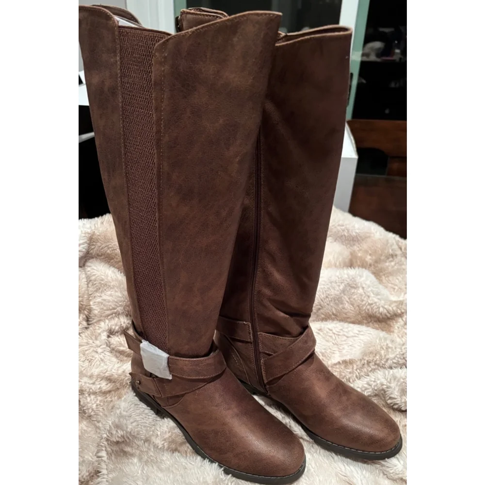 B52’s by Bullboxer Women's tall vegan leather Boots Brown US 7